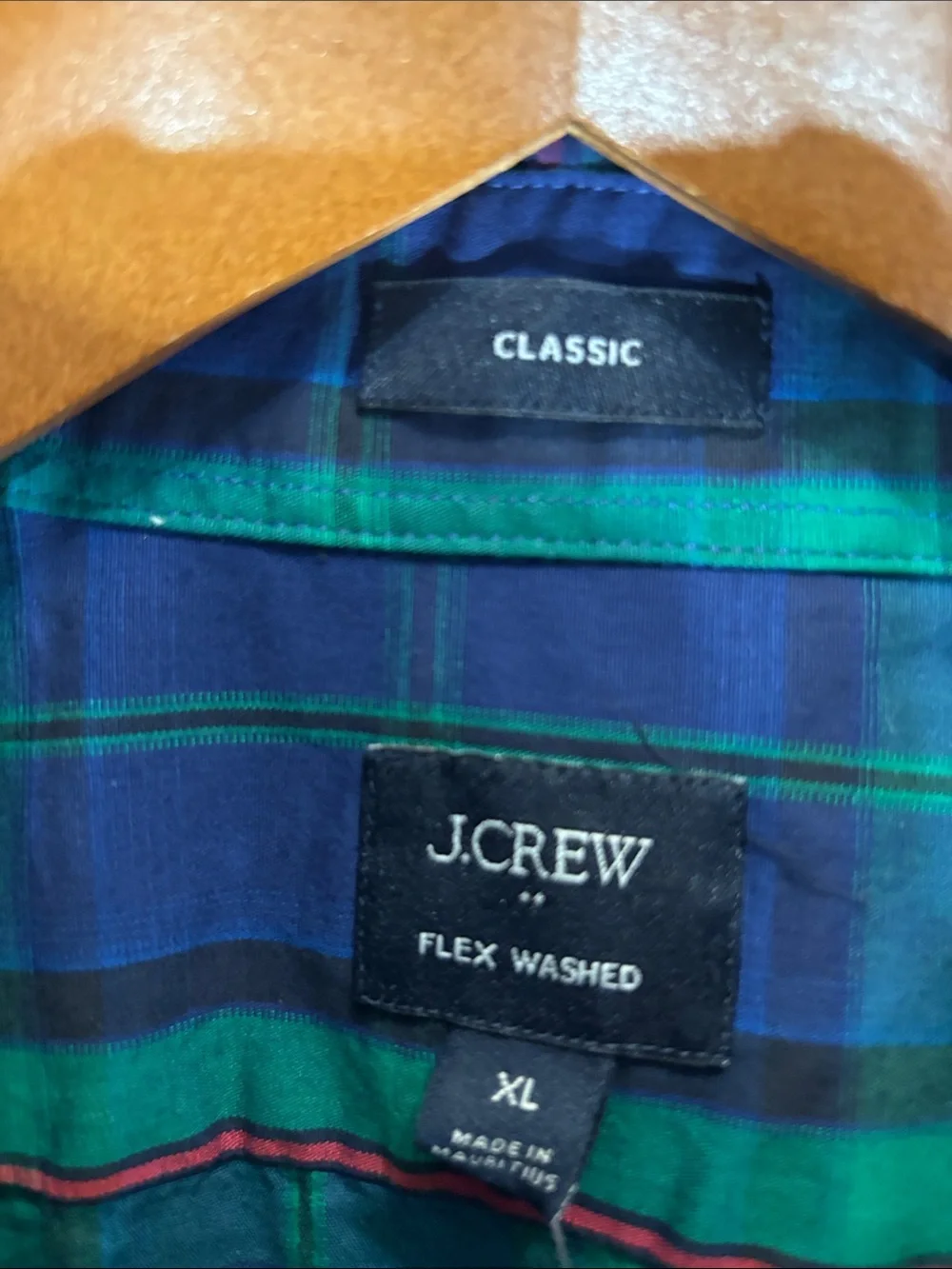 NWT J. Crew Men’s XL Classic Fit Flex Washed Tartan Plaid Button-Down Shirt